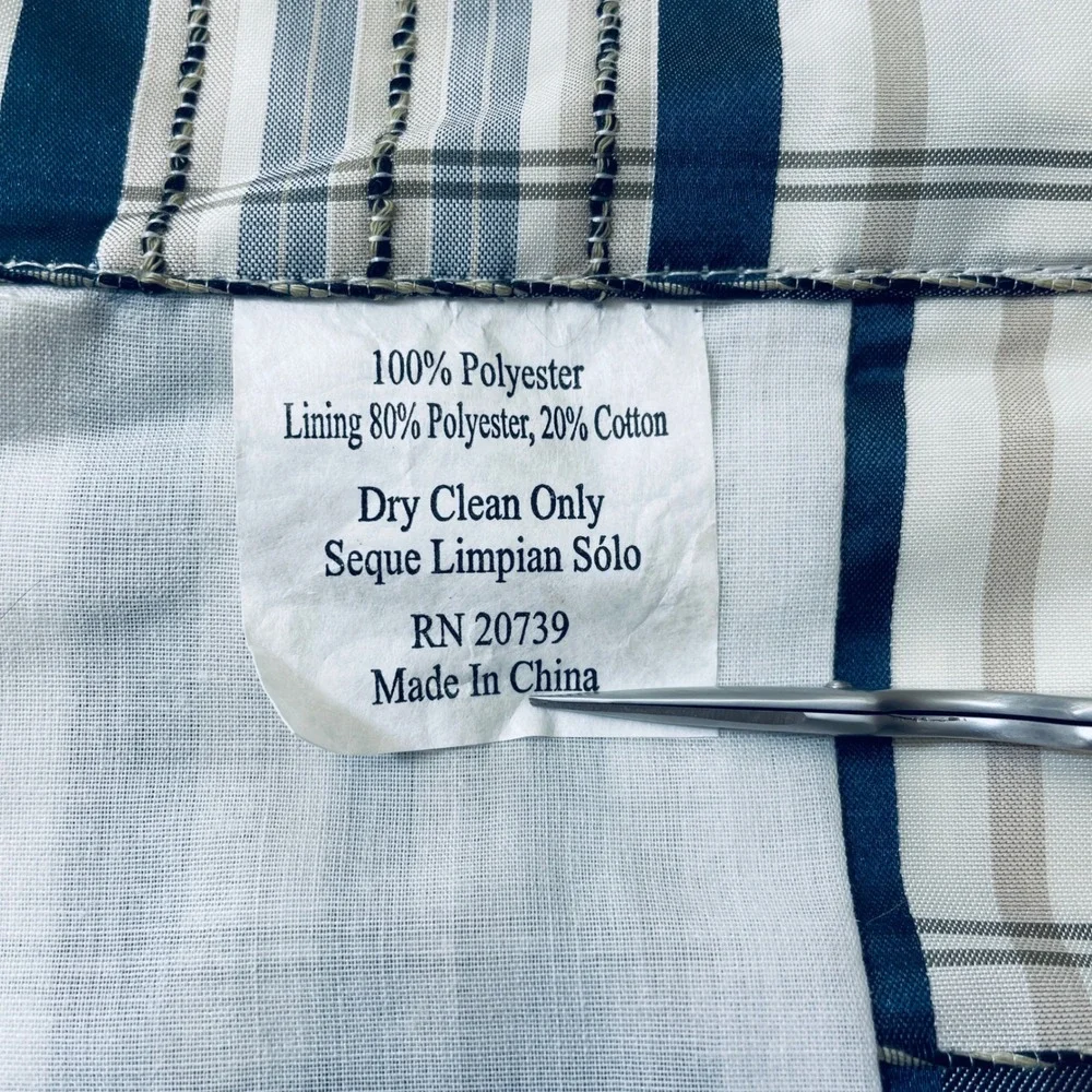 Vermont‎ Country Store Navy Blue Plaid Lined Tailored Valance 15x50 NEW